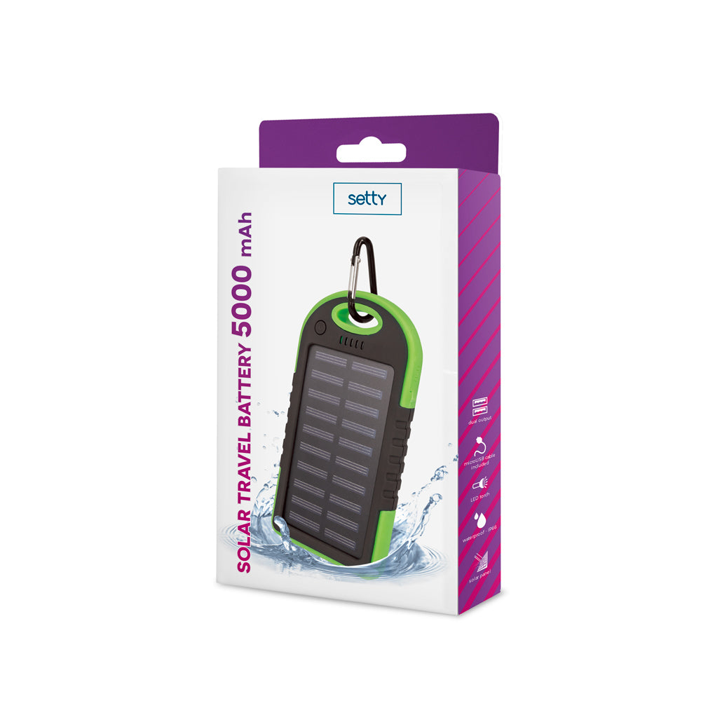 Power Bank Solare Setty 5000 mAh – Verde MOB1530 GSM036556 5900495682062