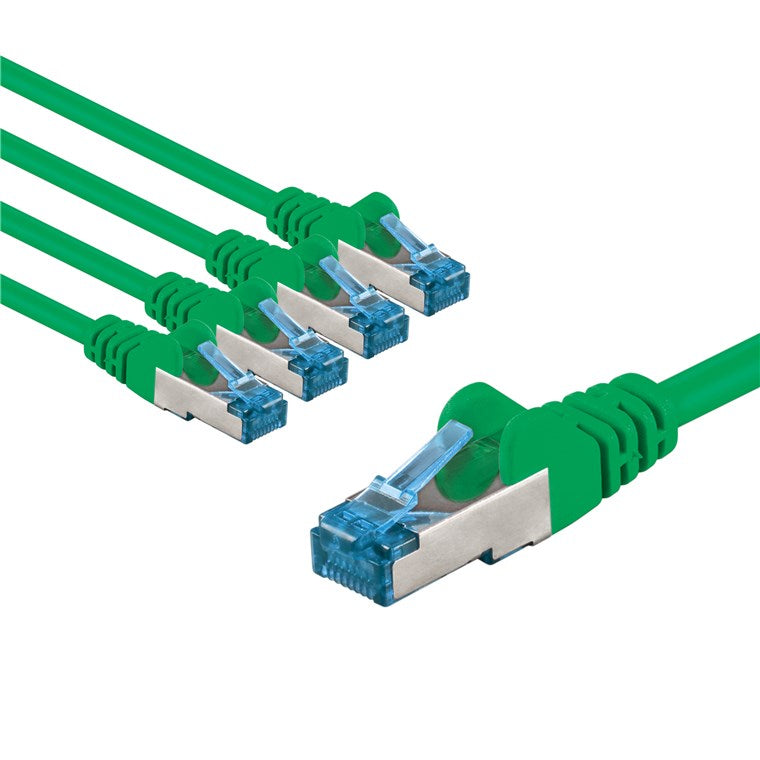 CAT 6A cavo patch S/FTP PiMF 1 m Verde kit da 5