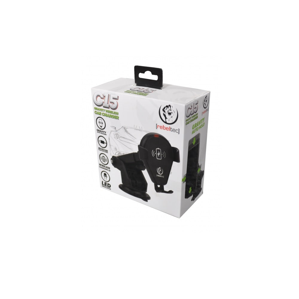 Supporto per auto con caricatore a induzione - REBELTEC 5902539600971