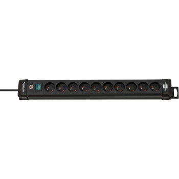 Premium-Line extension socket 10-way black 3.00 m H05VV-F 3G1.5 TYPE E