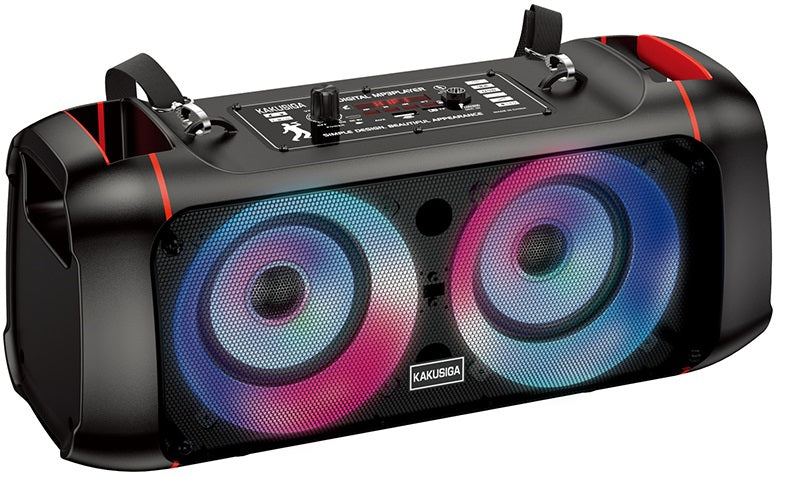 Cassa acustica ricaricabile 2x4" 10W luci LED Bluetooth/FM/USB KSC-689