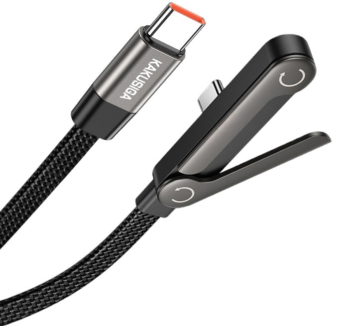 Cavo per ricarica e sincronizzazione USB-C 240W con supporto smartphone 1,5 m nero KSC-1033 6921042155142 F4218