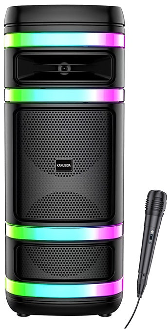 Cassa acustica ricaricabile 2x8" 40W luci LED Bluetooth/FM/USB KK-8208