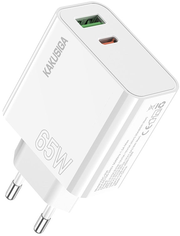 Alimentatore caricabatterie doppia porta USB/type C 3.25A 65W KSC-934