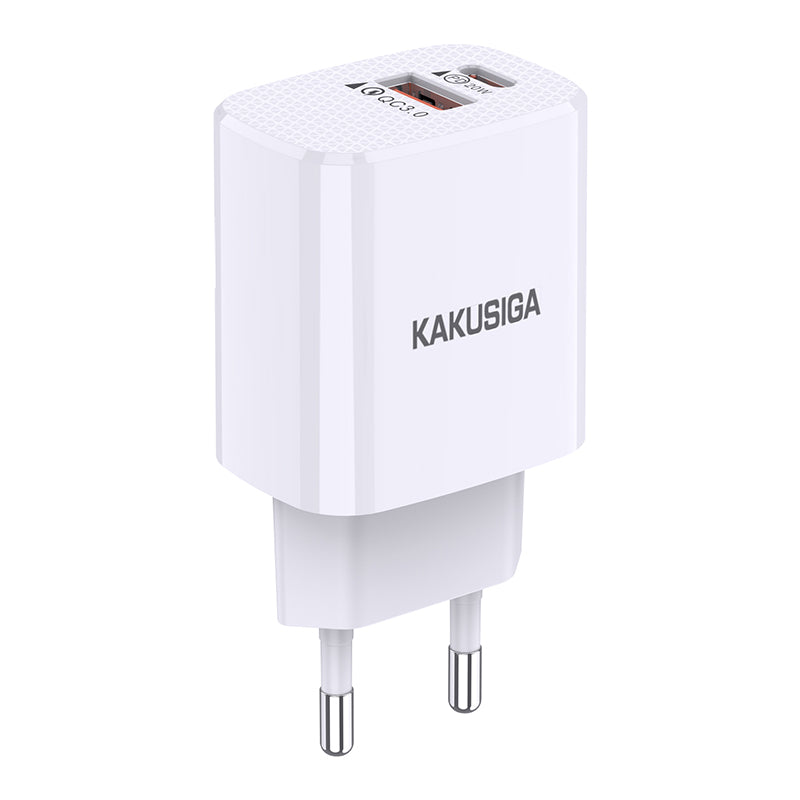 Caricatore rapido USB-C 20W + USB-A 18W bianco doppia porta 6921042130323 KSC-924 F4630