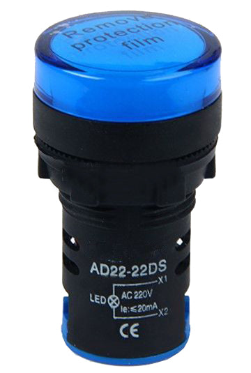 Indicatore luminoso da pannello 220V - blu