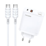 Caricatore rapido 40W USB-C + USB-A bianco con cavo Type-C - Type-C 1m 6921042122441 KSC-813 F4625