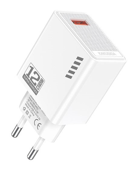 Caricatore USB 5V/2.4A 12W bianco KSC-1235