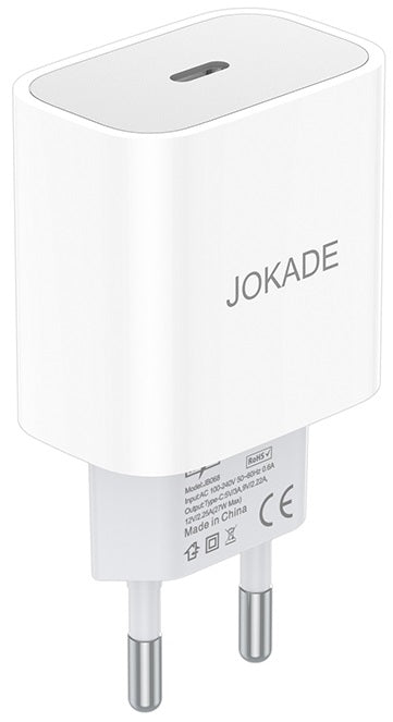 Caricabatterie USB tipo C ricarica rapida 3A 27W bianco JB068