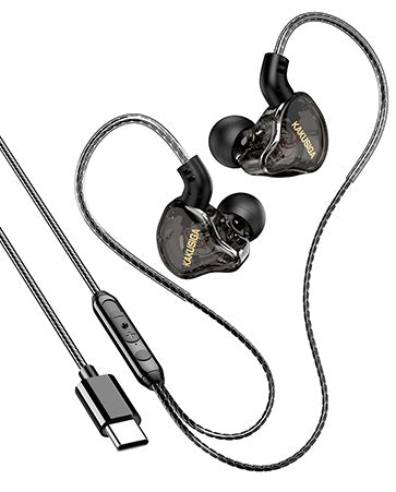 Cuffie auricolari con microfono 1,2m Type-c nere KSC-1300