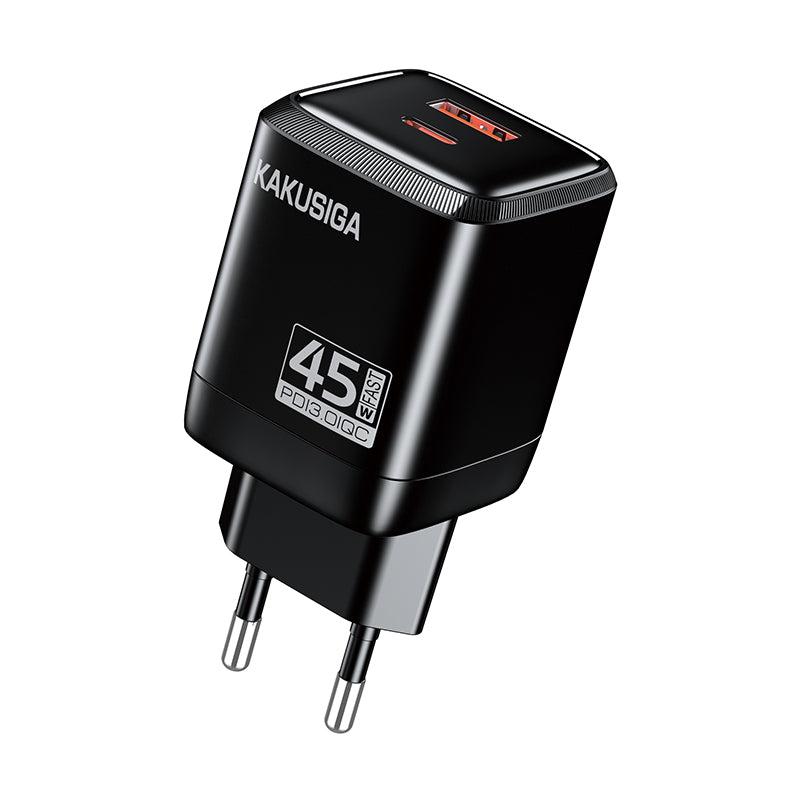 Caricatore USB-C + USB-A 45W + 22,5W nero ricarica rapida EU KSC-1606 F4710 6921042146027