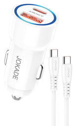 Alimentatore caricabatterie da auto USB/Type-c con cavo Type-C 90W 20V/3A bianco JH048