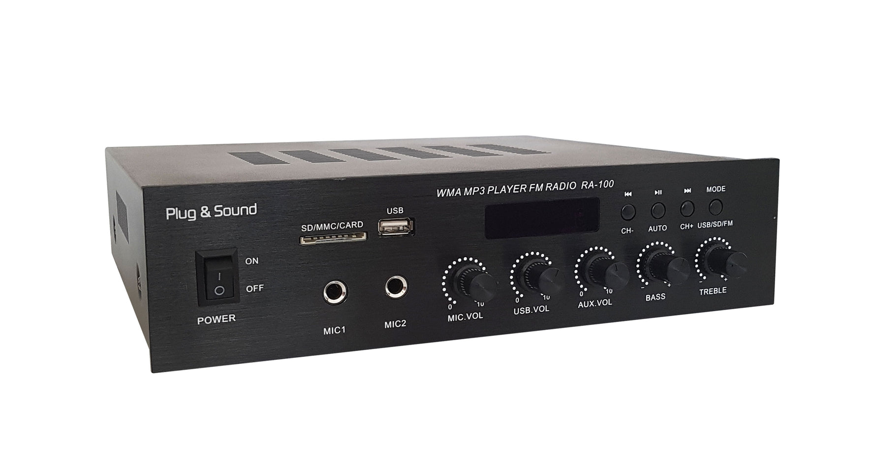 Amplificatore mono PA 70W con radio - USB/SD - Bluetooth - RA-100