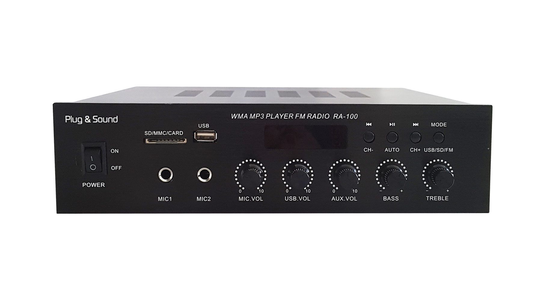 Amplificatore mono PA 70W con radio - USB/SD - Bluetooth - RA-100