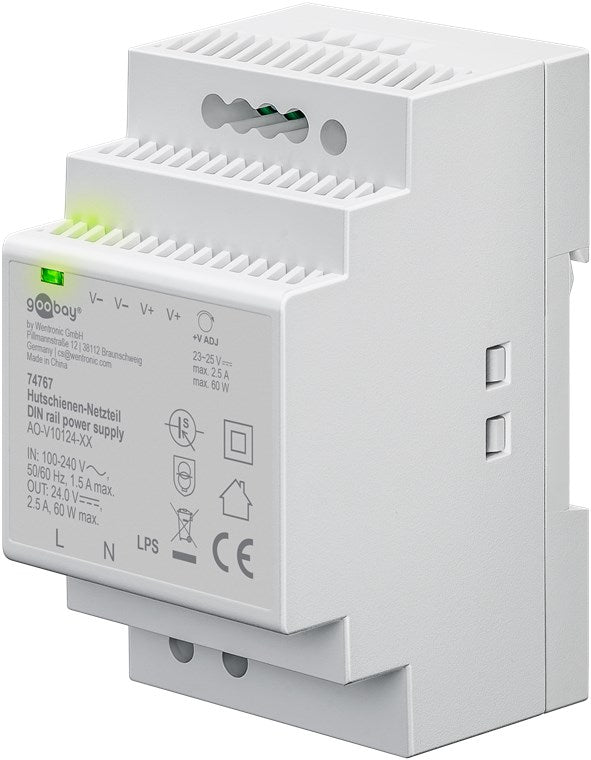 Alimentatore per guida DIN 24VCC 2,5A 60W 74767 4040849747670 F1010