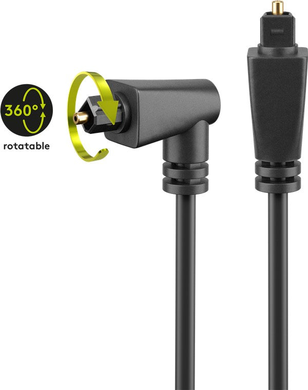 Cavo Toslink angolato e ruotabile Spina Toslink - Spina Toslink a 90