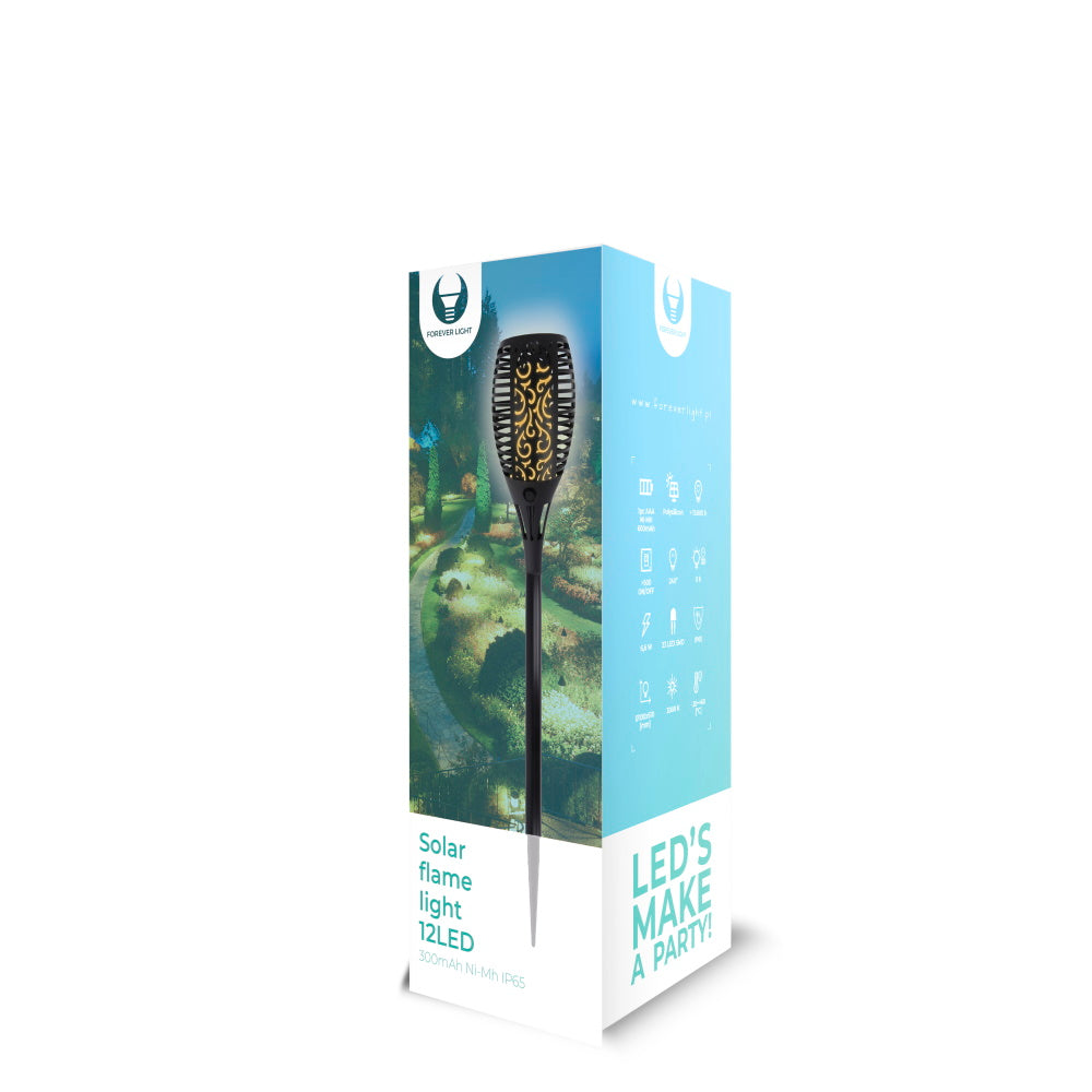 Luce solare a fiamma da giardino 12LED 300mAh Ni-Mh IP65 E6080 RTV100010 5900495890115