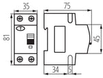 Interruttore magnetotermico differenziale 6kA 25A 2P KRO6 Kanlux  5905339232113 23211 KA2143