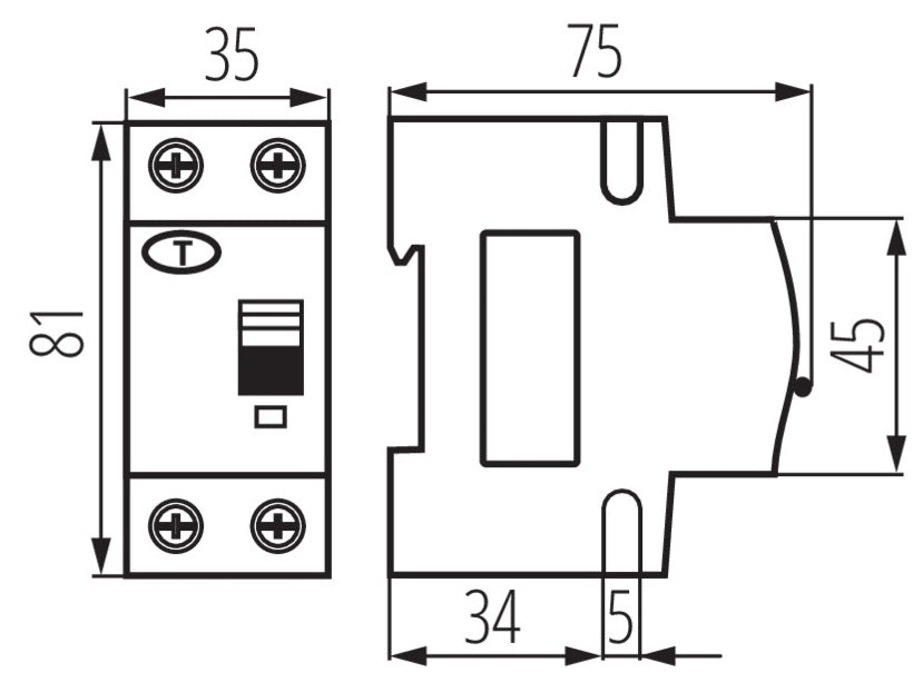 Interruttore magnetotermico differenziale 6kA 25A 2P KRO6 Kanlux  5905339232113 23211 KA2143