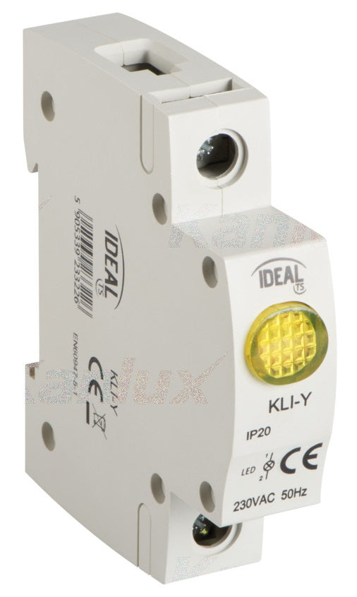 Indicatore luminoso giallo tensione guida DIN Kanlux
