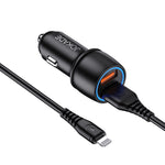 Caricabatterie per auto 2xUSB con cavo Lightning JH004 6924042123424 F4130