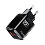 Caricatore USB-C + USB-A 45W + 22,5W nero ricarica rapida EU KSC-1606 F4710 6921042146027