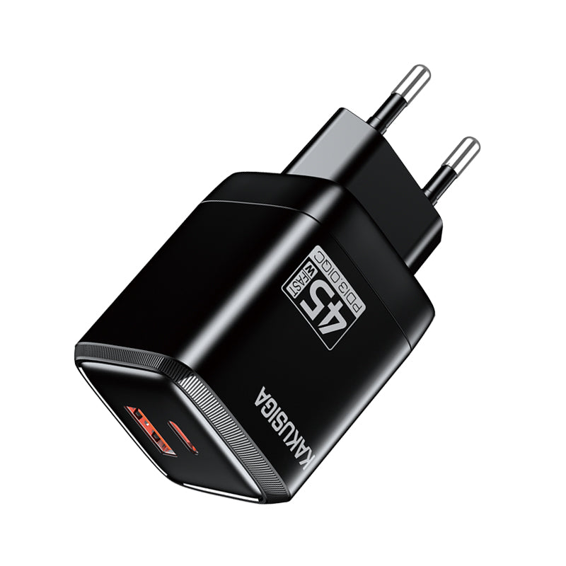Caricatore USB-C + USB-A 45W + 22,5W nero ricarica rapida EU KSC-1606 F4710 6921042146027