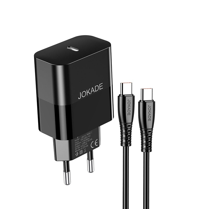 Caricabatterie ricarica rapida USB-C 30W con cavo USB-C - USB-C 1m nero JB073 6921042139654 F4760