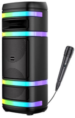 Cassa acustica ricaricabile 2x8" 40W luci LED Bluetooth/FM/USB KK-8208