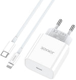 Caricabatterie con cavo USB tipo C / Lightning ricarica rapida 3A 27W bianco JB069 6921042139098 F2980