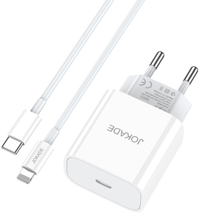 Caricabatterie con cavo USB tipo C / Lightning ricarica rapida 3A 27W bianco JB069 6921042139098 F2980