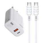Caricatore rapido 40W USB-C + USB-A bianco con cavo Type-C - Type-C 1m 6921042122441 KSC-813 F4625