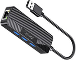 Adattatore hub USB 4 in 1 3xUSB 3.0 e 1xRJ45 Gigabit nero JC009-D 6921042137957 F4815
