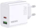 Alimentatore caricabatterie doppia porta USB/type C 3.25A 65W N050