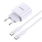 Caricabatterie ricarica rapida USB-C + USB-A 20W con cavo USB-C - USB-C 1m bianco JB042 6921042130408 F4785