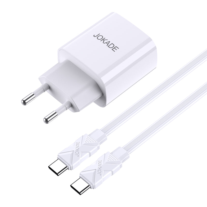 Caricabatterie ricarica rapida USB-C + USB-A 20W con cavo USB-C - USB-C 1m bianco JB042 6921042130408 F4785