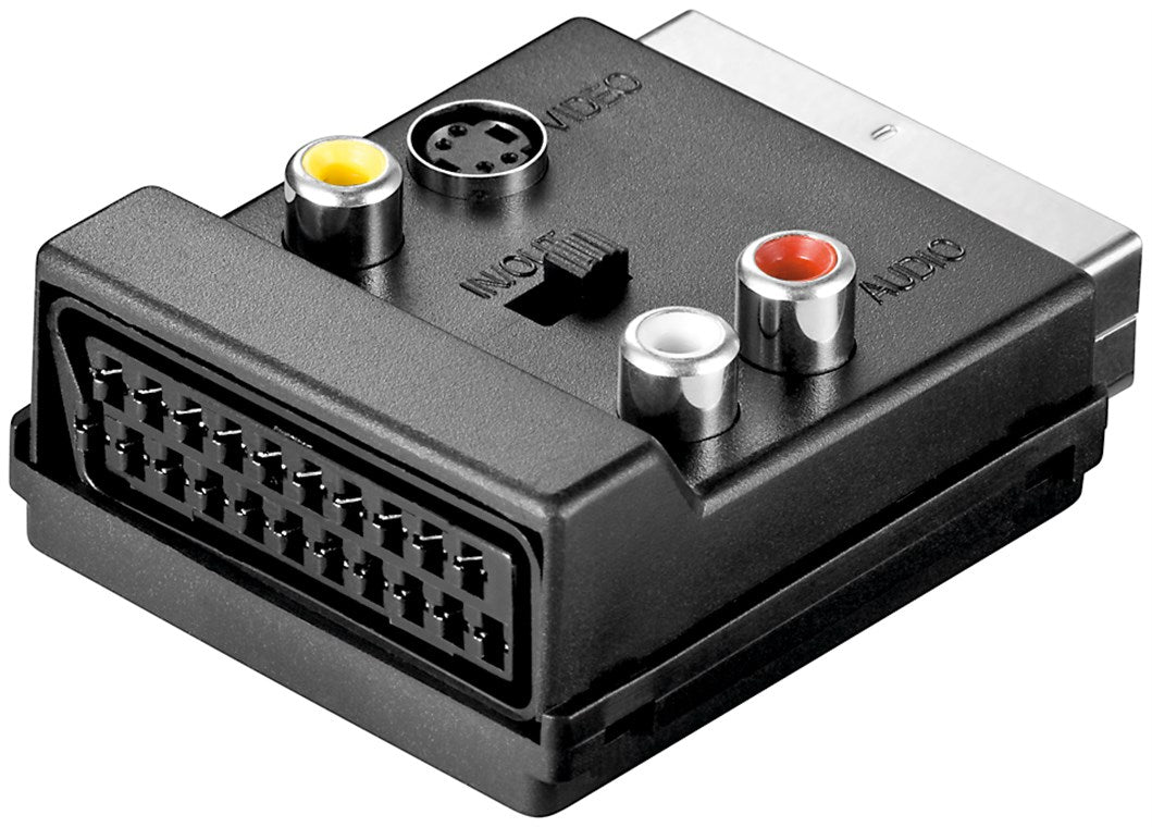 Adattatore da scart a video composito e S-video IN/OUT con scart pass-through