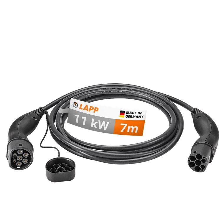 Cavo di ricarica di Tipo 2 fino a 11 kW m nero 5555934005 20 A trifase per la ricarica di auto ibride ed elettriche con connessione di Tipo 2
