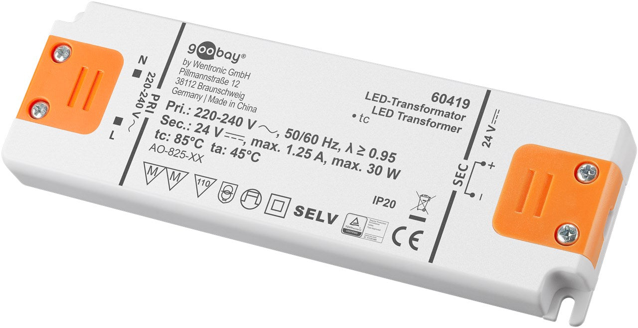 Trasformatore LED 24 V DC/30 W