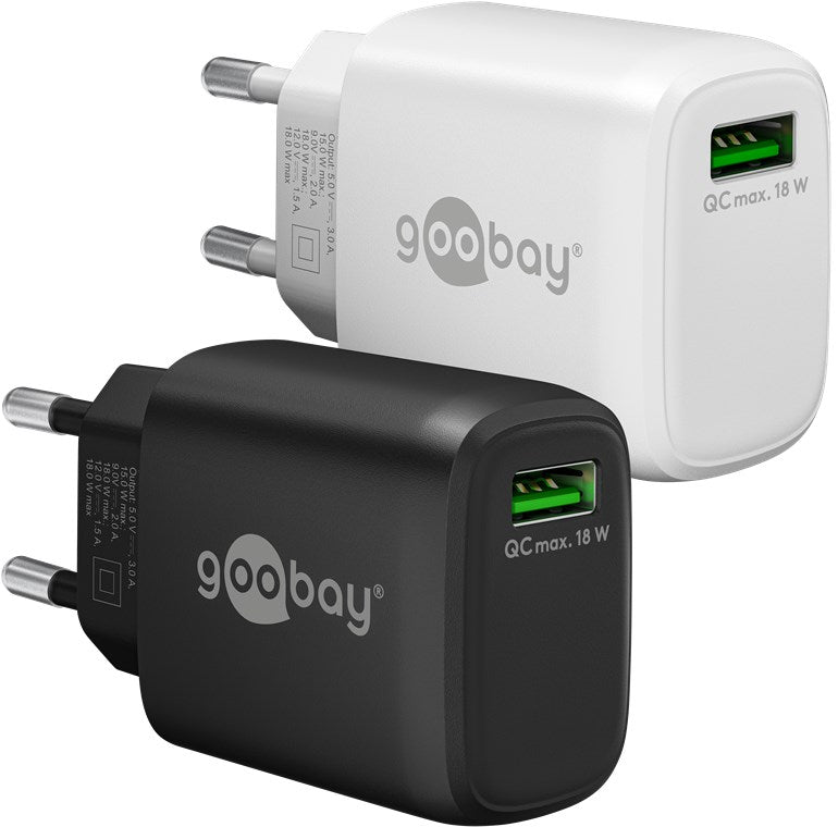 Caricatore rapido USB-A QC 18 W bianco
