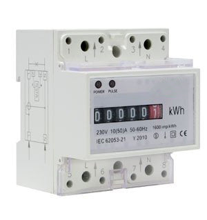 Contatore energia elettrica monofase 4 posti DIN