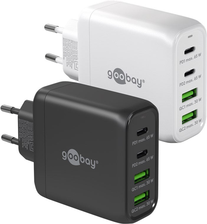 Caricatore rapido multiporta USB-C PD GaN 68 W bianco