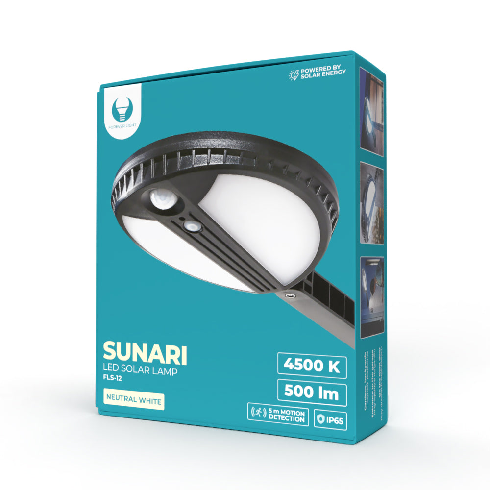 Lampada LED solare 6W 500lm 4500K con sensore di movimento luce bianca EL3050 RTV100365 5900495068224