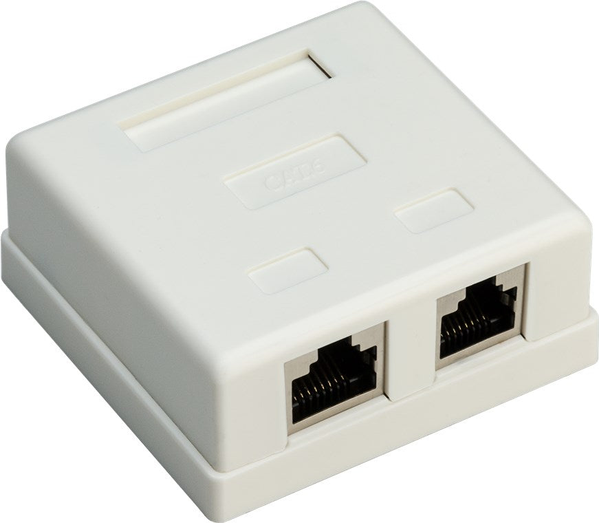 Presa di collegamento rete RJ45 a 2 porta CAT 6 STP bianco