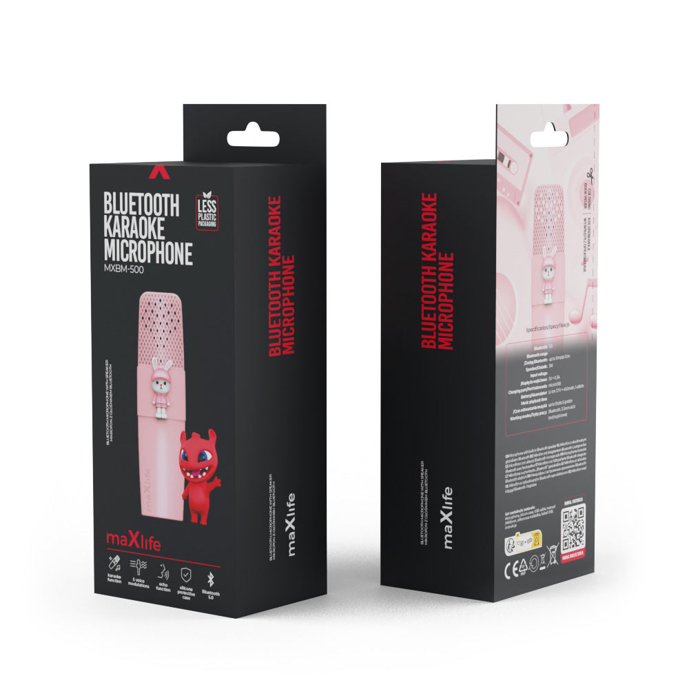 Microfono Bluetooth Maxlife con altoparlante Animal MXBM-500 rosa WB2512 OEM0200492 5900495094001