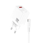 Caricabatterie ricarica rapida USB-A 30W con cavo USB-A - USB-C 1m bianco JB094 6921042144610 F4780
