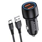Caricabatterie per auto 2xUSB con cavo USB type C JH004 6924042123448 F4135