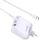 Caricatore rapido PD 65W 3 porte 2 USB-C + 1 USB-A bianco con cavo Type-C - Type-C 1m6921042131085 KSC-933 F4620