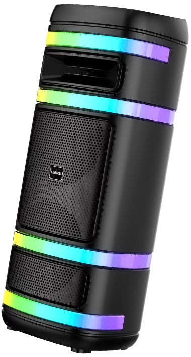 Cassa acustica ricaricabile 2x8" 40W luci LED Bluetooth/FM/USB KK-8208