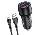 Caricabatterie per auto 2xUSB con cavo Lightning JH004 6924042123424 F4130